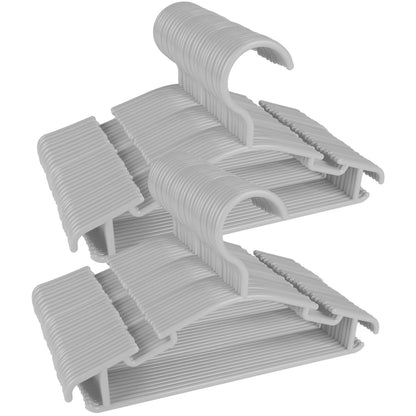 Plastic Baby Clothes Hangers - Kids Hangers for Closet Baby Hangers for Boys and Girls Closet Gray Child Hanger for Clothing Pants Coats 60 Pack