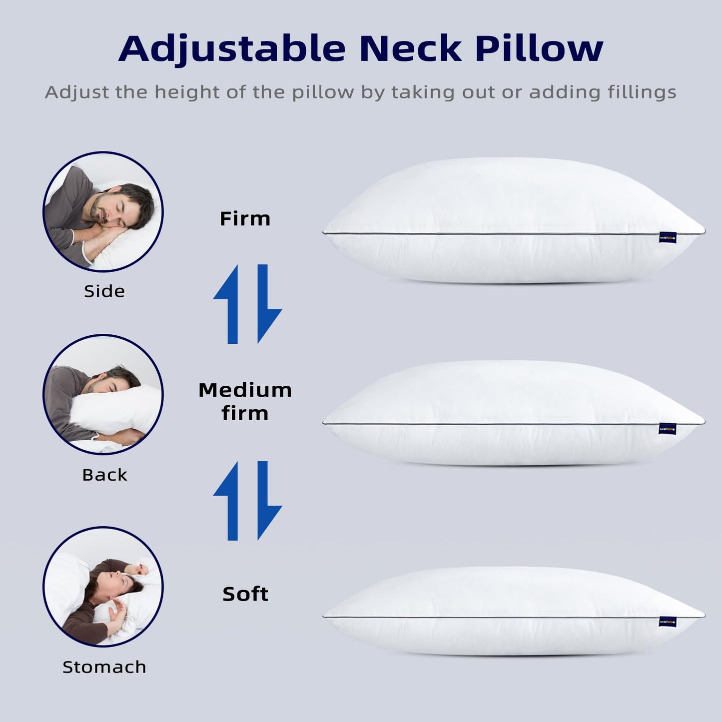 2 Pack Wellos Down Alternative Bed Pillows