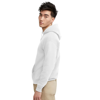 Hanes Men's Pullover EcoSmart Hooded Sweatshirt, white, Large