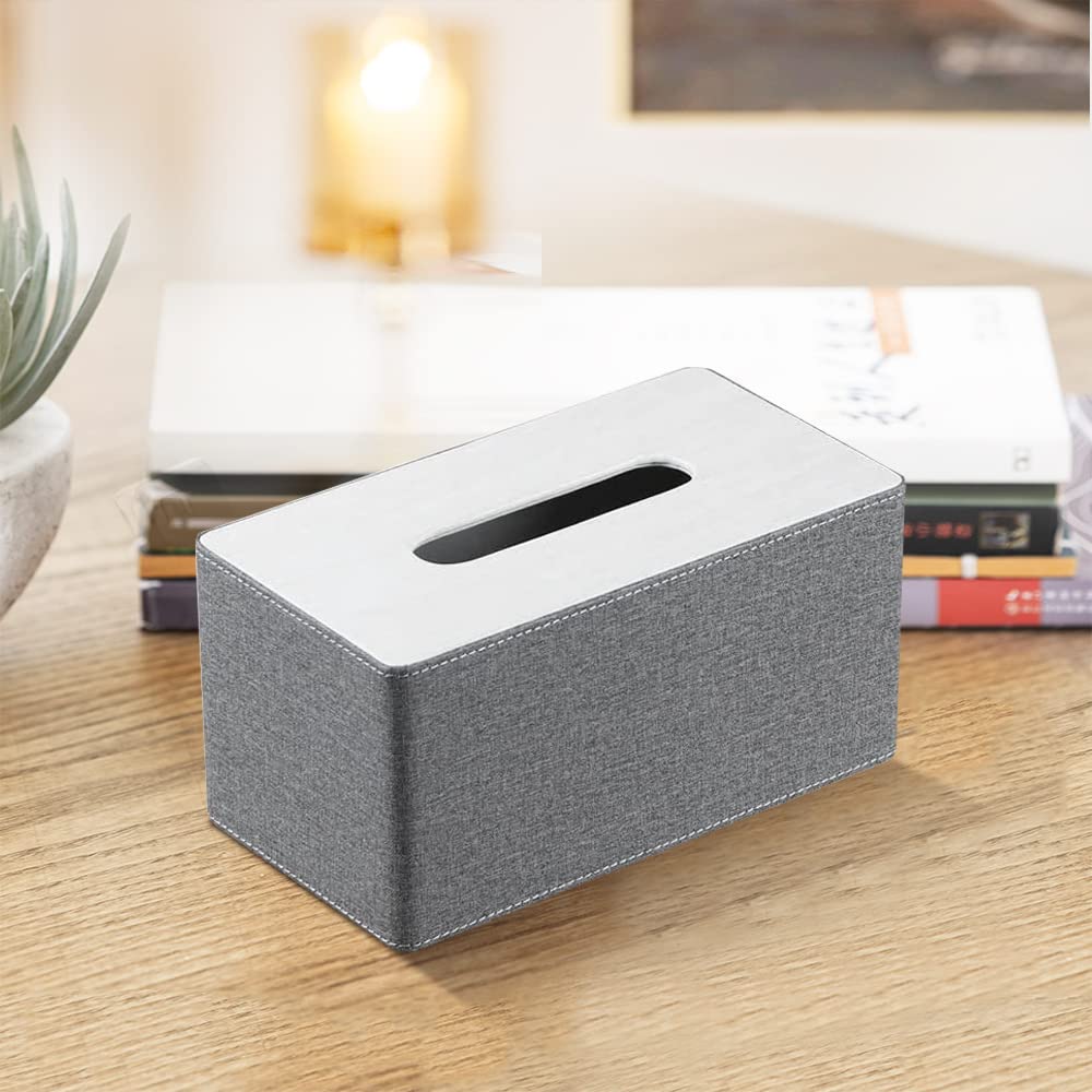 Rectangular PU Leather Tissue Box Holder