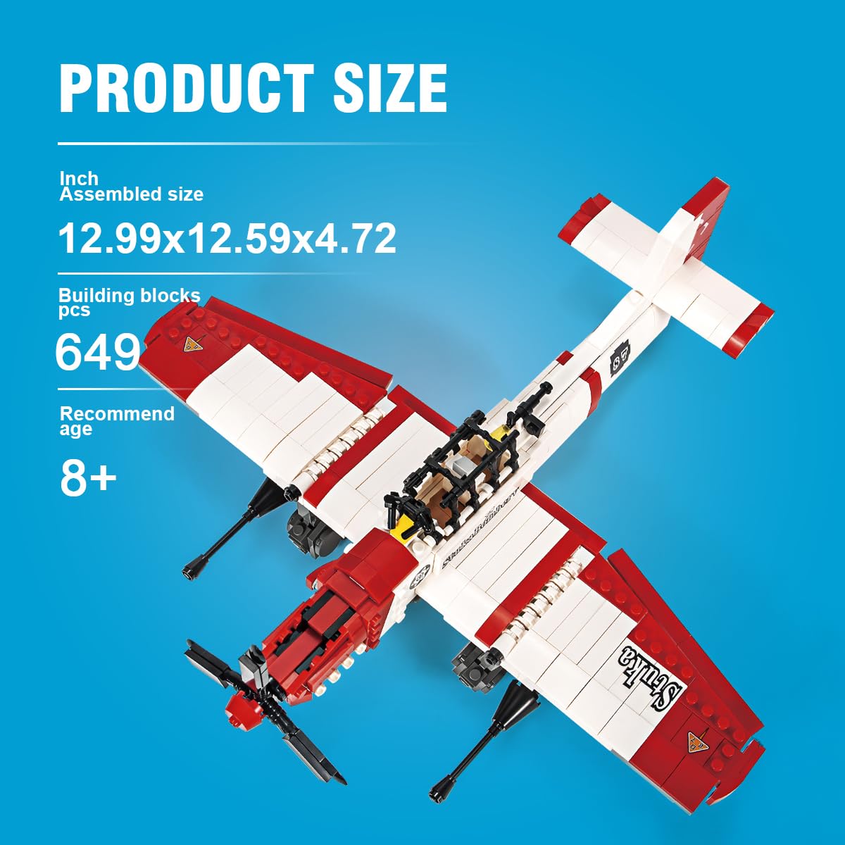 Military Airplane Building Blocks Set, 649 Pieces