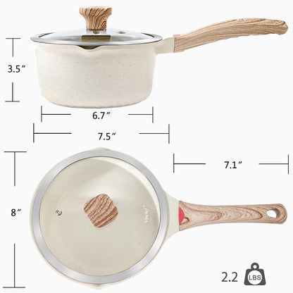 2QT Nonstick Saucepan with Lid by Vinchef