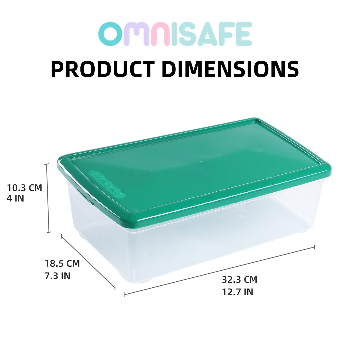 OMNISAFE 12 Pack Stackable Plastic Storage Boxes
