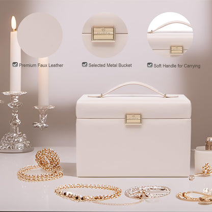 Vlando Pink Leather Jewelry Box Organizer
