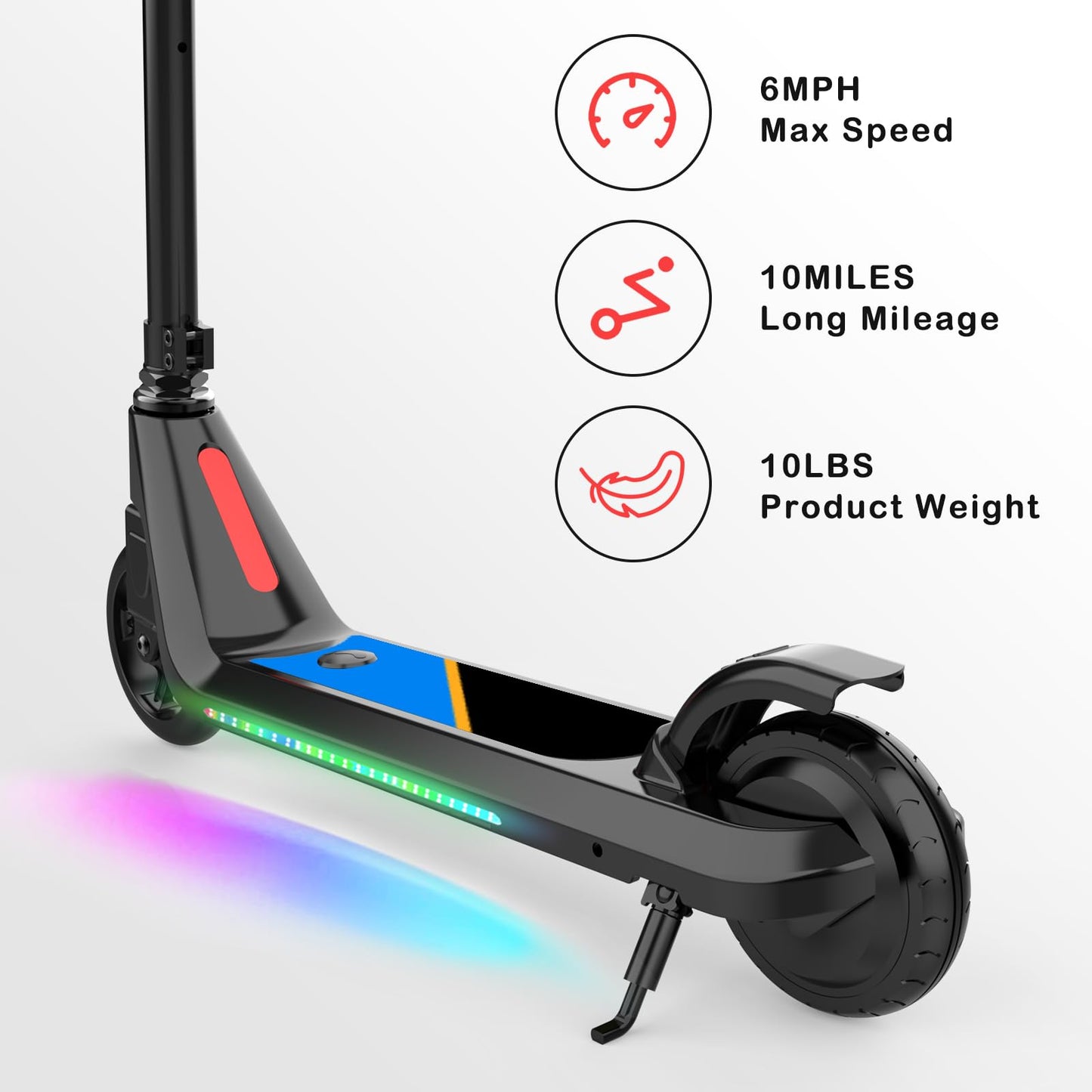 Kids Electric Scooter with Adjustable Speed & Lights
