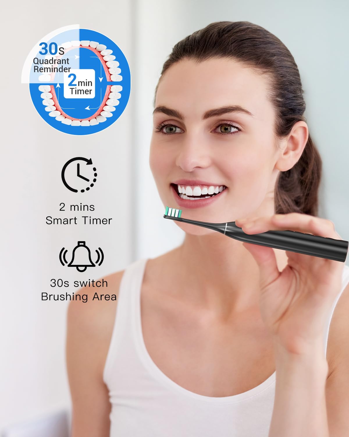 Electric Toothbrush with 8 Heads and Travel Case