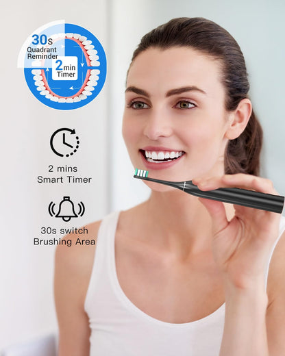 Electric Toothbrush with 8 Heads and Travel Case