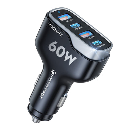 SUNDAREE 60W Multiport Fast Car Charger
