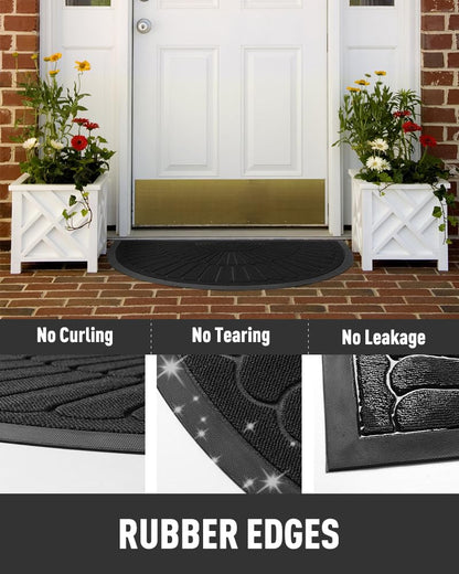 Durable Non-Slip Rubber Entrance Doormat 17"x30"