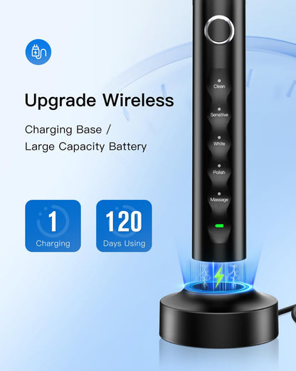 Electric Toothbrush with 8 Heads and Travel Case