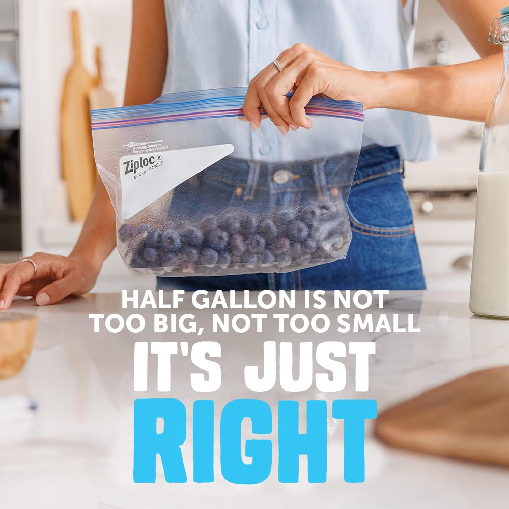 40 Count Ziploc Half Gallon Freezer Bags