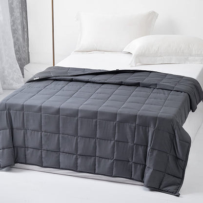 ZonLi Weighted Blanket (60"x80", 15 lbs, Grey), Queen Size Weighted Blanket for Adults, High Breathability Heavy Blanket with Glass Beads