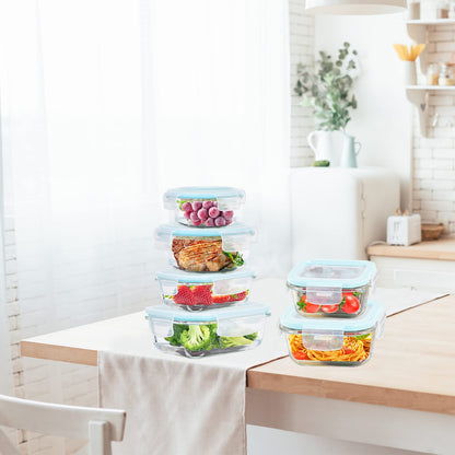 6-Pack Glass Food Storage Containers with Lids