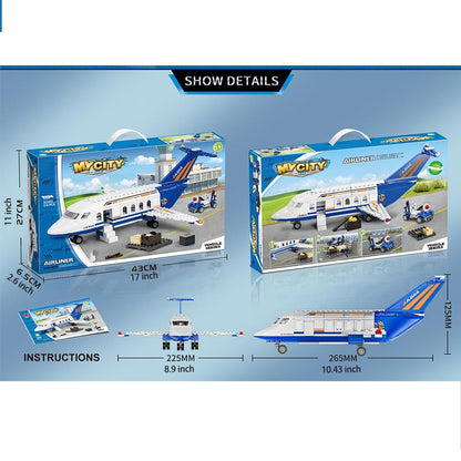 Airplane Building Set with Trailer and Truck