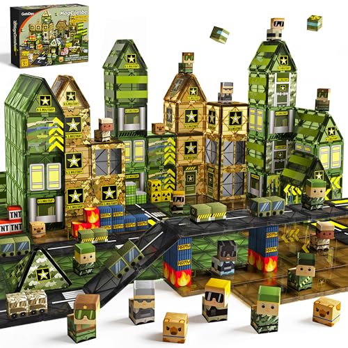 100 Piece Magnetic Army Building Tiles Set