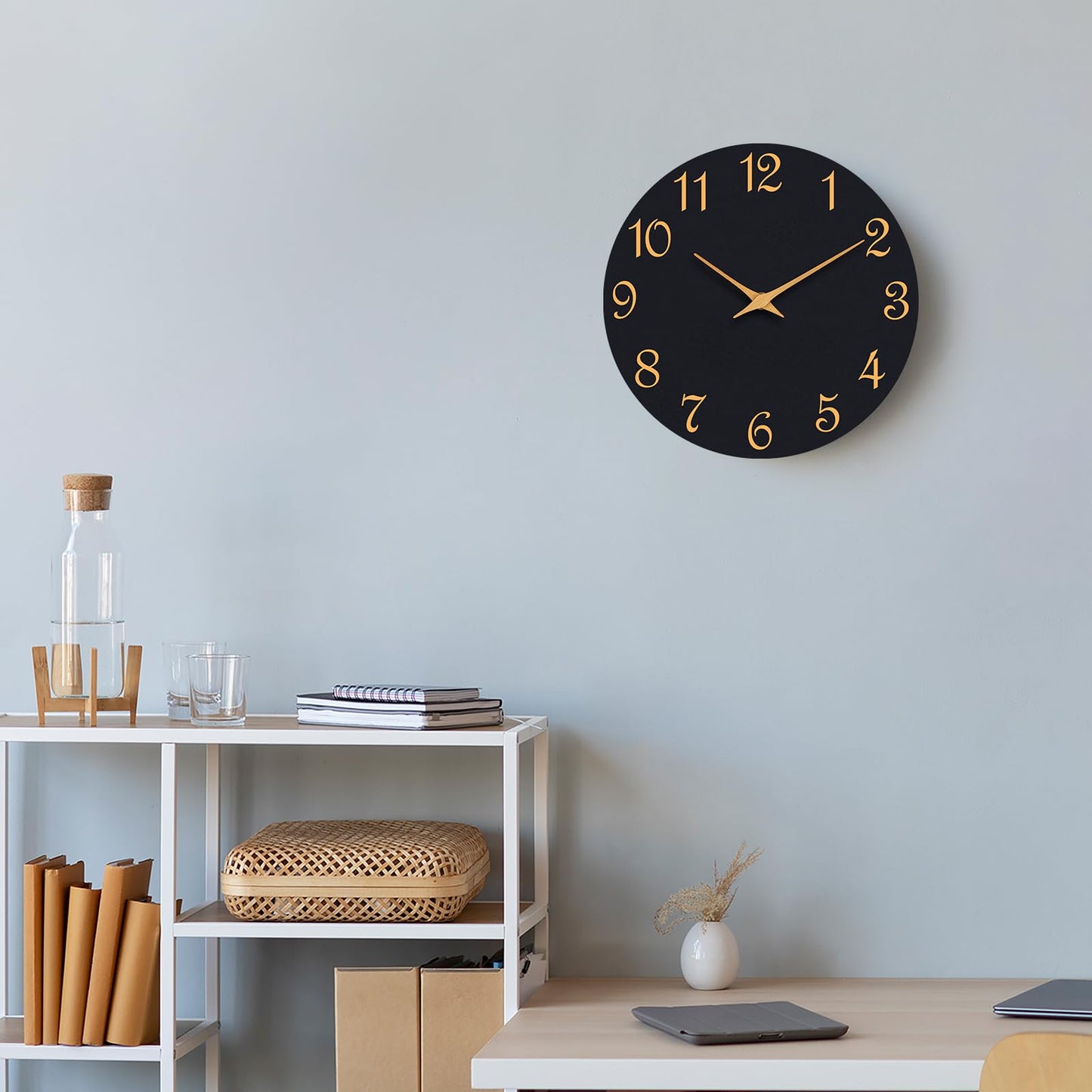 Silent 8-Inch Modern Wall Clock for Home Decor