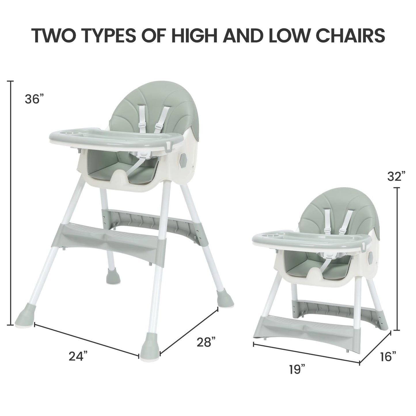 2-in-1 Convertible High Chair for Babies