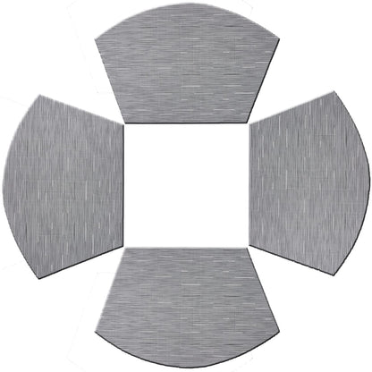 PIGCHCY Wedge Shaped Placemats for Dining Table Cross-Weave Washable Vinyl Placemat Heat Resistant Round Table Mats Set of 4 (Silver Grey)