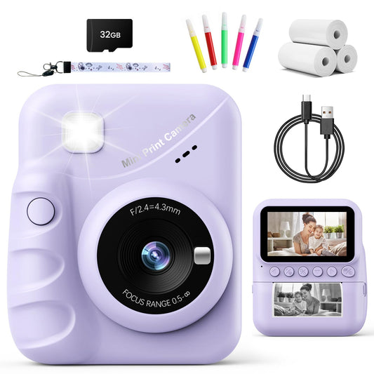 Kids Instant Print Camera by TIATUA for Ages 3-14