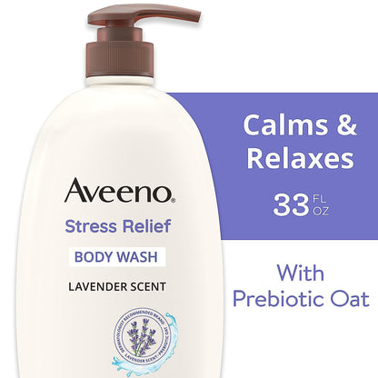 Aveeno Lavender Stress Relief Body Wash, 33 FL OZ