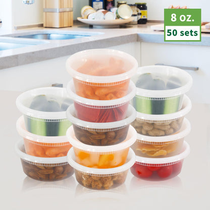 50 Sets Leakproof Plastic Food Storage Containers