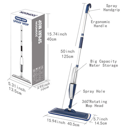 Mops for Floor Cleaning Wet Spray Mop with Refillable Spray Bottle and 3 Washable Microfiber Pads Home or Commercial Use Dry Wet Flat Mop for Hardwood Laminate Wood Ceramic, Purple