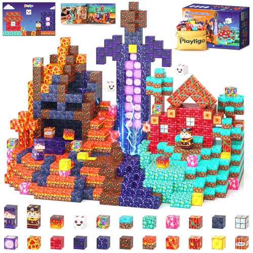 154 Piece Magnetic Blocks Set for Kids Ages 4-8
