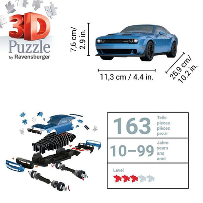 Ravensburger Dodge Challenger SRT® Hellcat Redeye Widebody 108 Piece 3D Jigsaw Puzzle for Kids and Adult - 11283 - Easy Click Technology Means Pieces Fit Together Perfectly