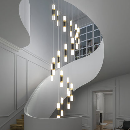 UPDATE: DEAD ❗ LIANGMH 18-Light Modern Kitchen Island Black Gold Ceiling Pendant Light Dimmable LED 108W Staircase Large Chandelier Lobby Living Room Bedroom Foyer High Ceiling Chandelier