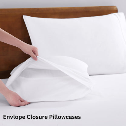 LANE LINEN Organic Cotton Queen Sheet Set - White