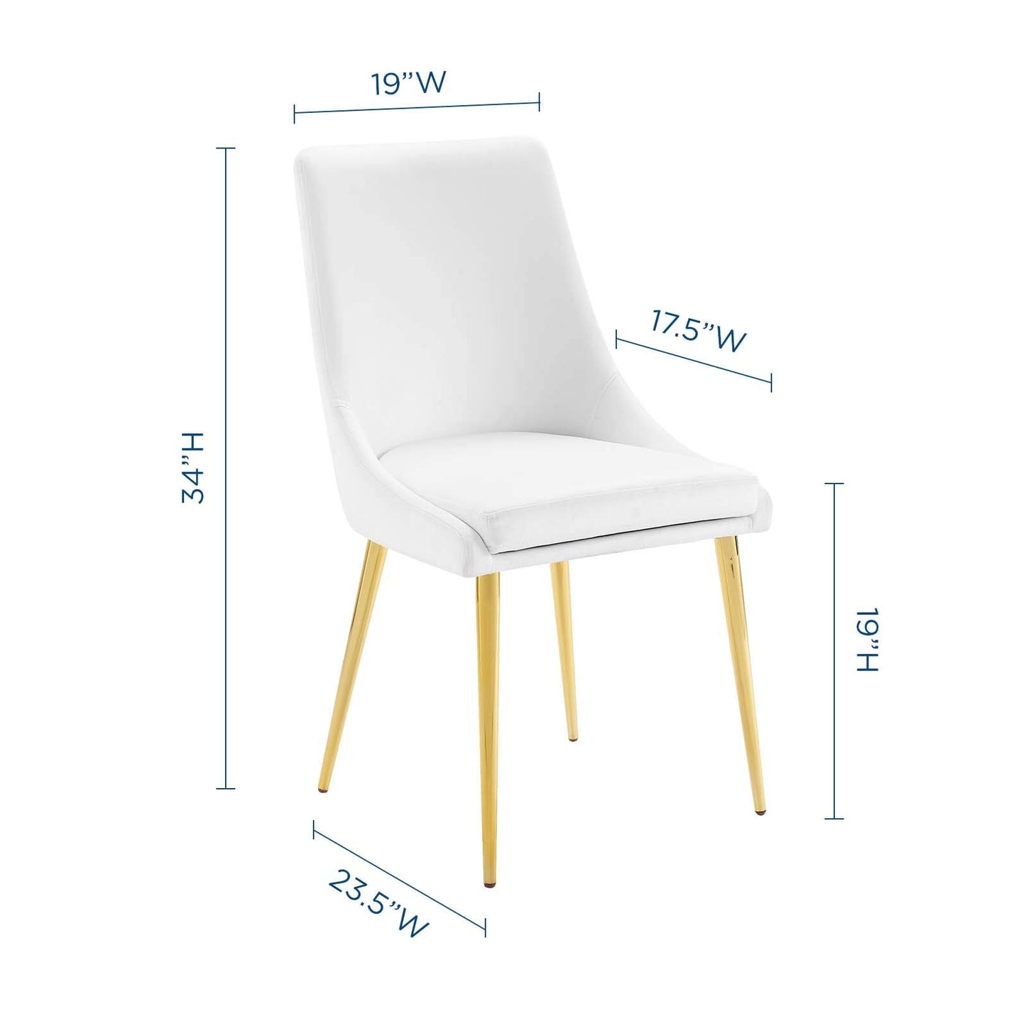 Modway Viscount Modern Accent Performance Velvet Dining Chair, White