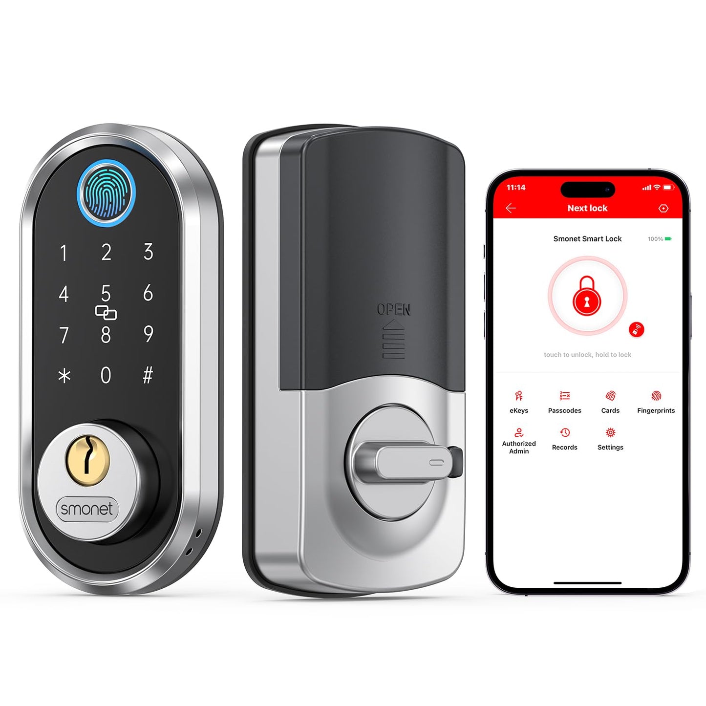 Smart Fingerprint Deadbolt Lock with Keypad