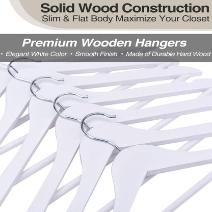 FairyHaus Wooden Hangers 30 Pack with Swivel Hooks