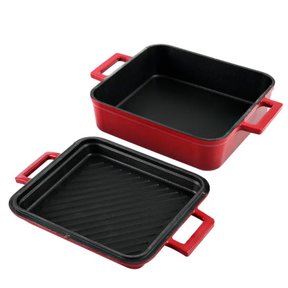 Cast Iron Dutch Oven with Skillet Lid 9x9