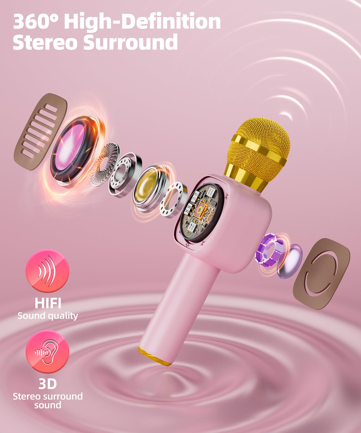 Qnxoat r Bluetooth Karaoke Microphone Toy for Kids