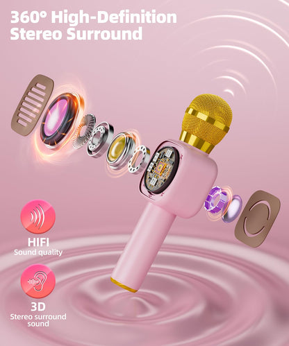 Qnxoat r Bluetooth Karaoke Microphone Toy for Kids