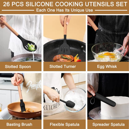 26-Piece Non-Stick Silicone Utensil Set