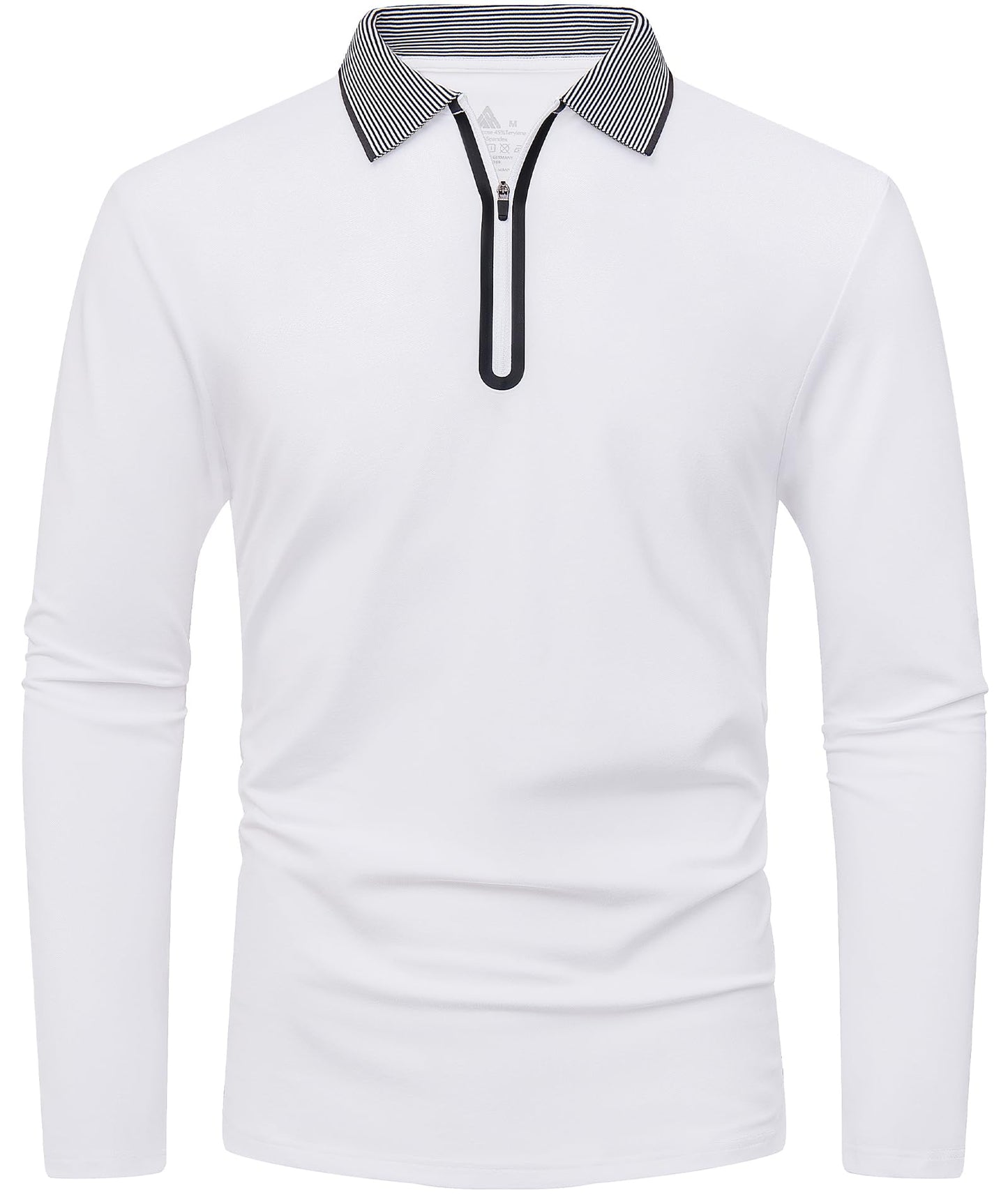 Men's Long Sleeve Polo Shirt with Zipper
