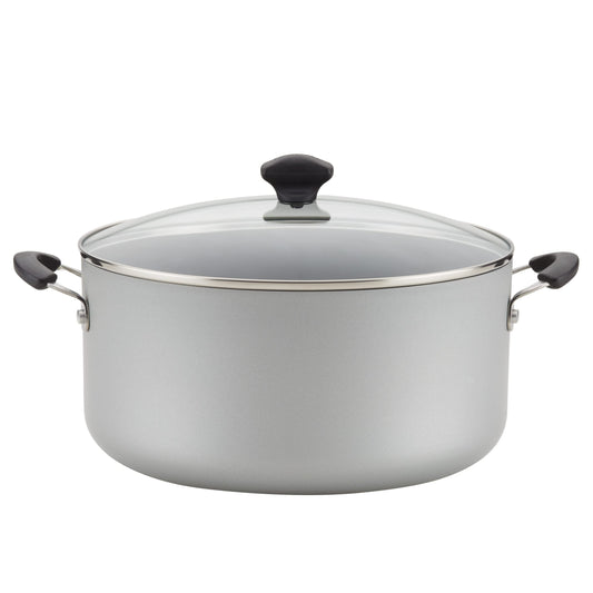 Farberware Cookware Nonstick Stockpot with Lid, 10.5 Quart, Silver