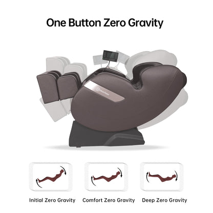 Real Relax 2023 Full Body Dual Core, Zero Gravity Massage Chair, Brown