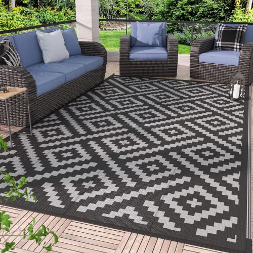 5'x8' Outdoor Waterproof Reversible Patio Rug Mat
