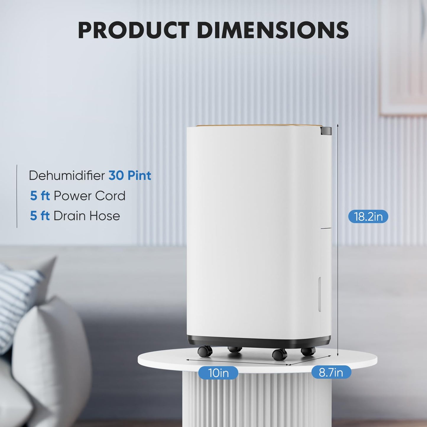 Sweetcrispy 30 Pint Portable Dehumidifier for Home