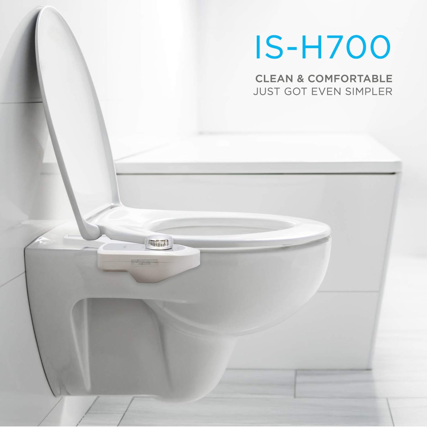 INUS Ultra-Slim Bidet Attachment, Adjustable Non-Electric Nozzle (Posterior/Feminine Wash) Fresh Cold Water Sprayer Bidets, Bidet Attachment for Toilet with Stainless Steel Inlet H700