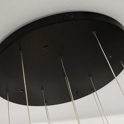 dolria Modern 12 Rings Chandeliers for Entrance LED Lights Living Room Light Chandeliers Flush Mount Ceiling Pendant Lighting 2700K 6000K Dimmable Chandelier Stairwell Foyer Enterway
