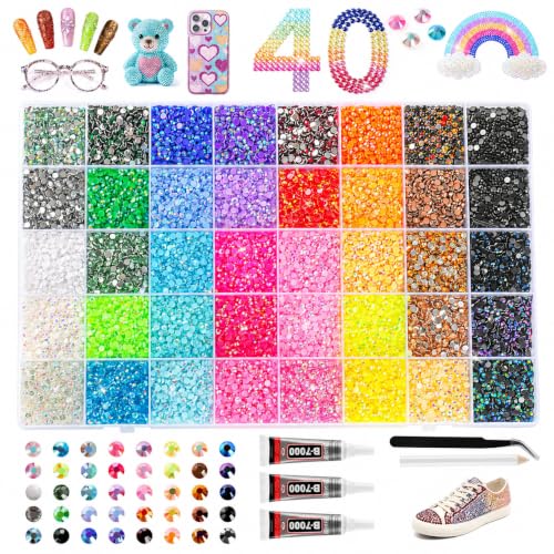 40000 Piece Resin Flatback Rhinestone Bedazzling Kit