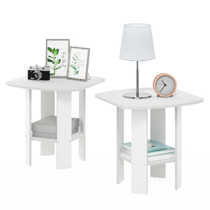 Furinno 2-Pack Simple Design End Tables, White