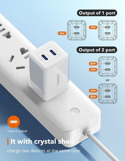 35W Dual USB C Wall Charger Fast Charging