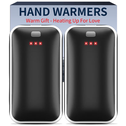 Hand Warmers Rechargeable, 2 Pack 4000mAh Electric Handwarmer, Portable Pocket Heater Handwarmers, Gifts for Men, Women, Christmas, Outdoor, Indoor, Golf, Camping, Hunting Accessories