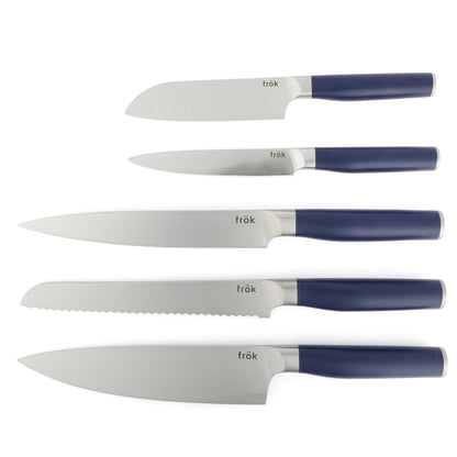 6-Piece German Steel Knife Set with Block