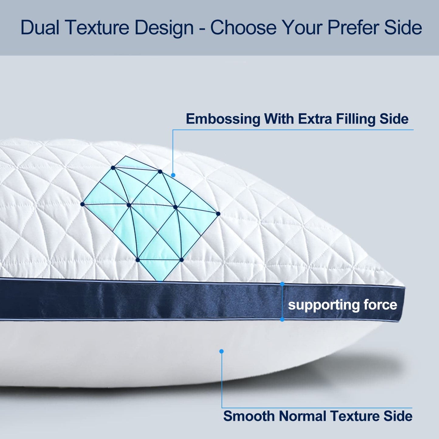 2 Pack Cooling Queen Size Pillows for Sleepers